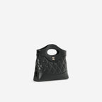 Chanel Nano 31 Clutch on Chain - Black Glazed Calfskin | Champagne Gold Hardware