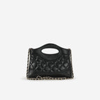 Chanel Nano 31 Clutch on Chain - Black Glazed Calfskin | Champagne Gold Hardware