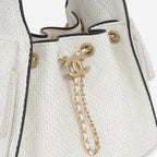 Chanel Small 25 Hobo - White Braided Raffia | Gold Hardware