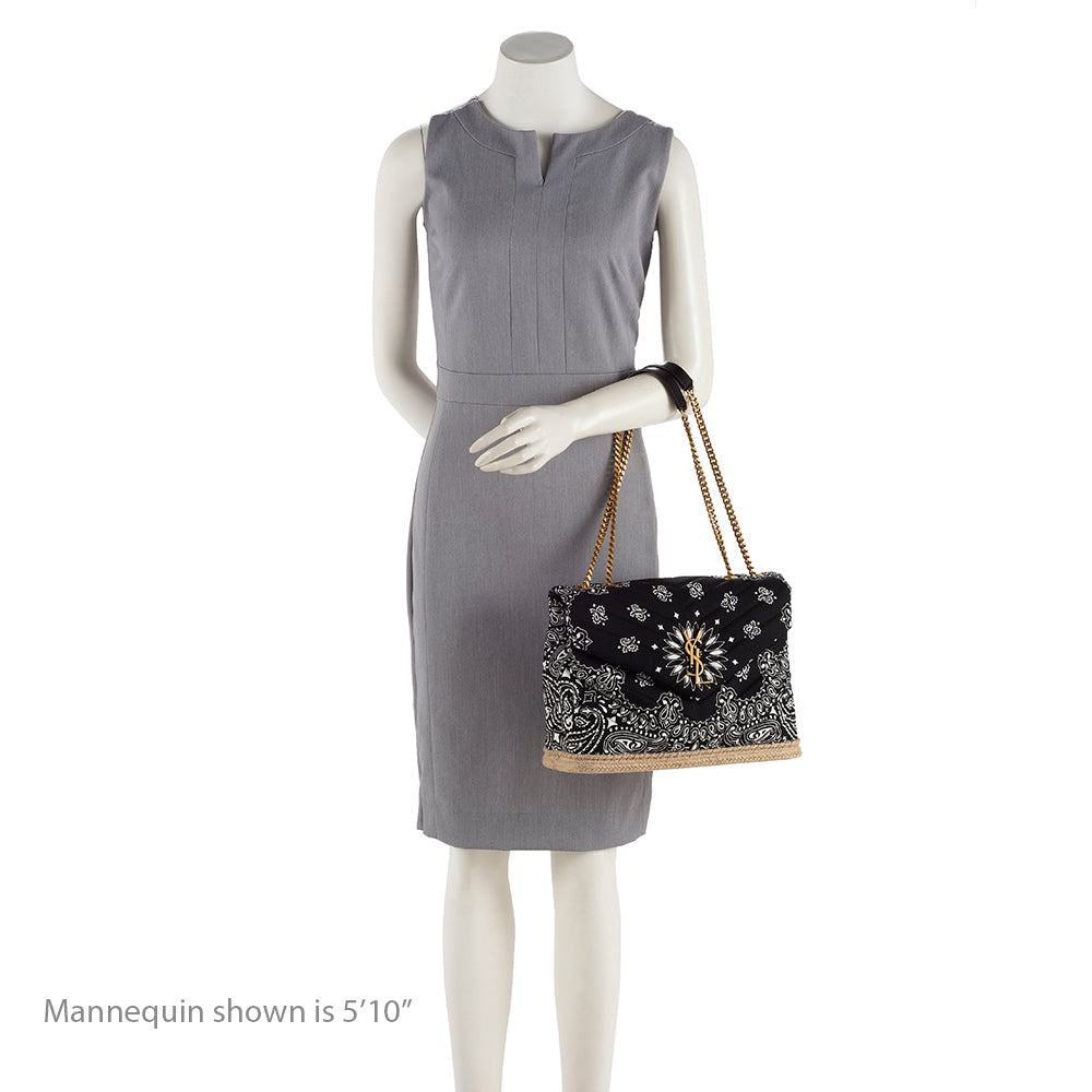 Saint Laurent Bandana Print LouLou Medium Shoulder Bag (SHF-14678)