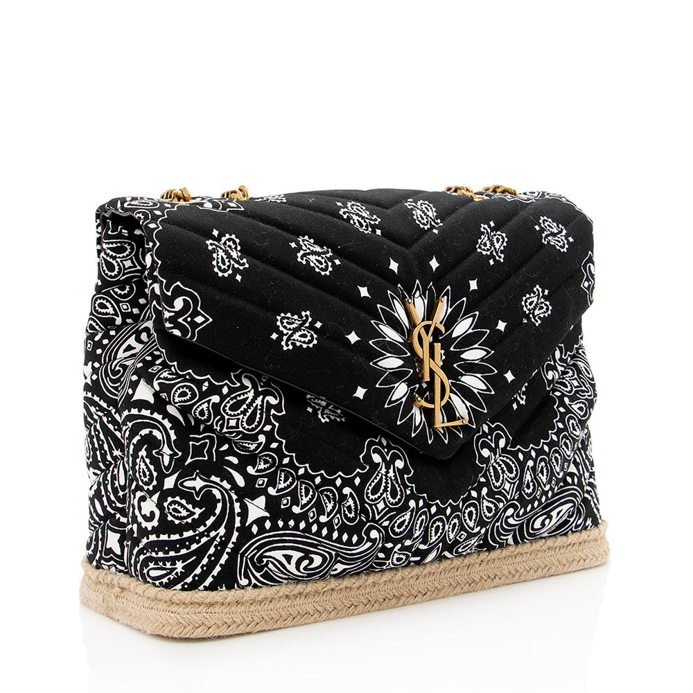 Saint Laurent Bandana Print LouLou Medium Shoulder Bag (SHF-14678)