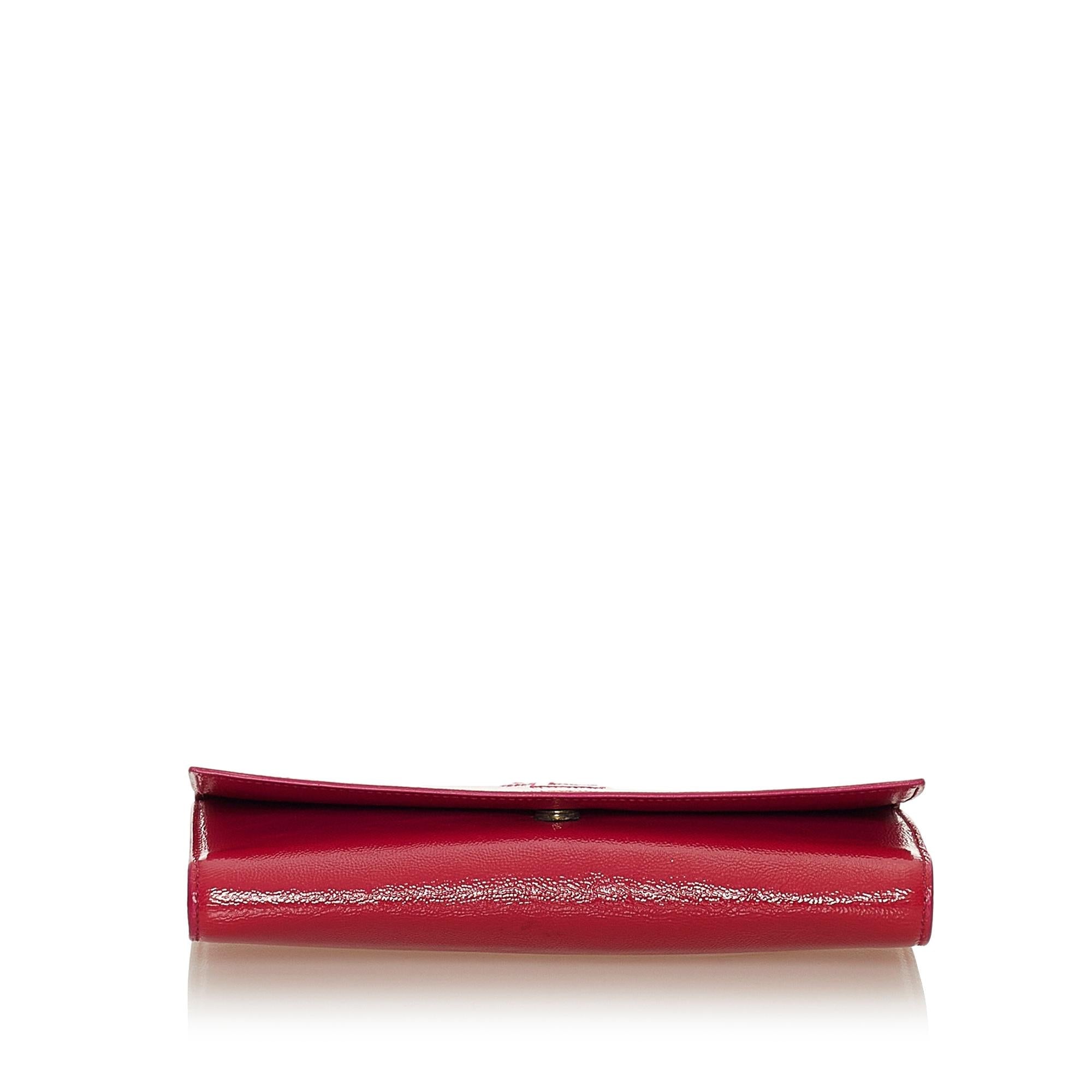 Saint Laurent Belle De Jour Patent Leather Clutch Bag (SHG-28032)