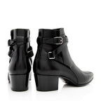 Saint Laurent Belted Leather Jodhpur Bootie - Size 6 / 36 (SHF-16623)