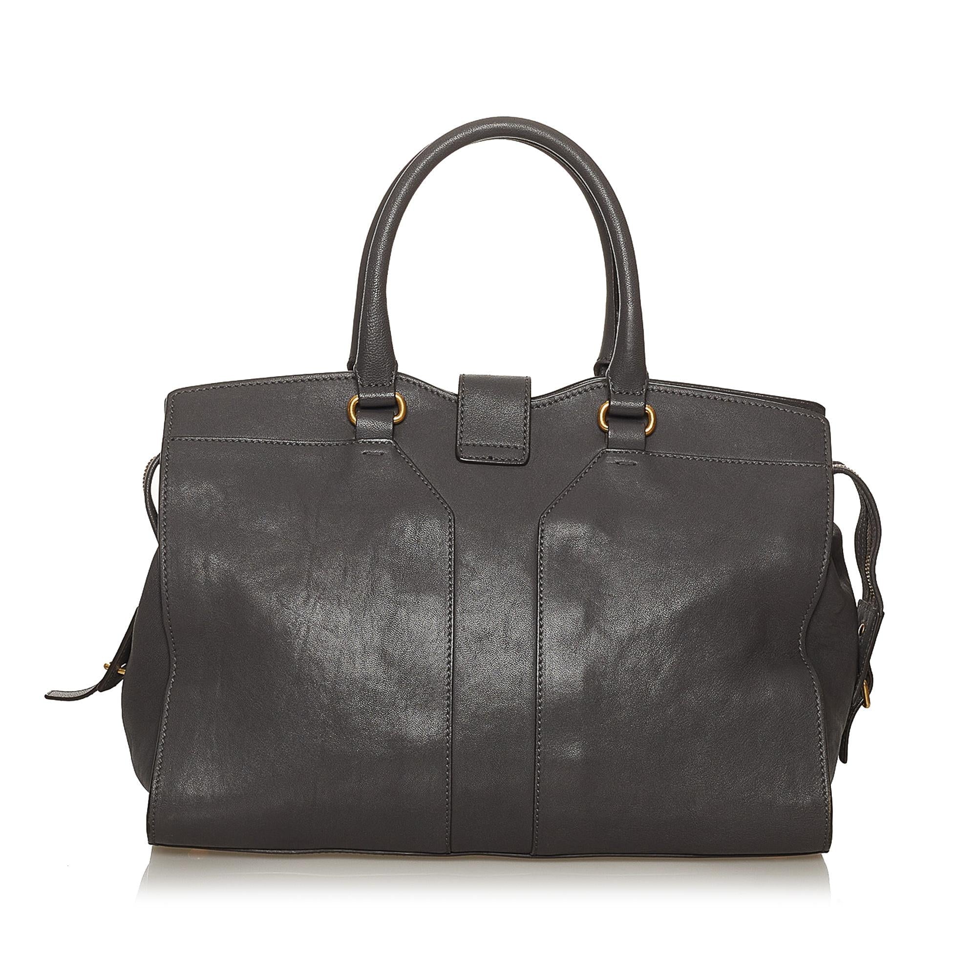 Saint Laurent Cabas Chyc Ligne Leather Handbag (SHG-29293)