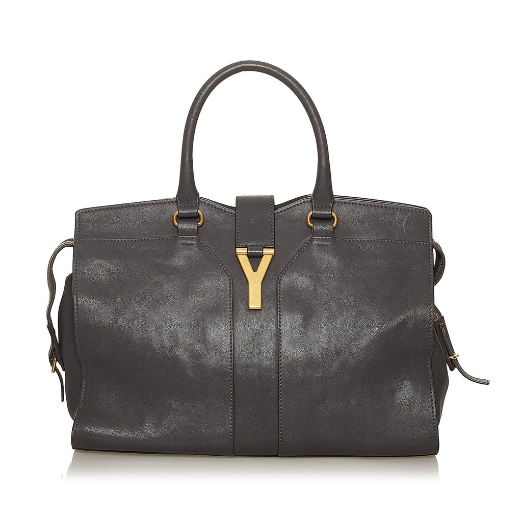 Saint Laurent Cabas Chyc Ligne Leather Handbag (SHG-29293)