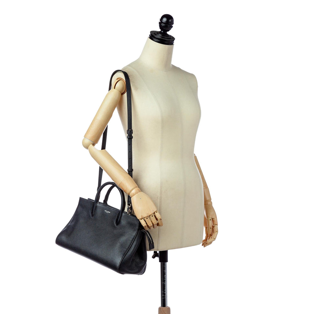Saint Laurent Cabas Rive Gauche Leather Satchel (SHG-23851)
