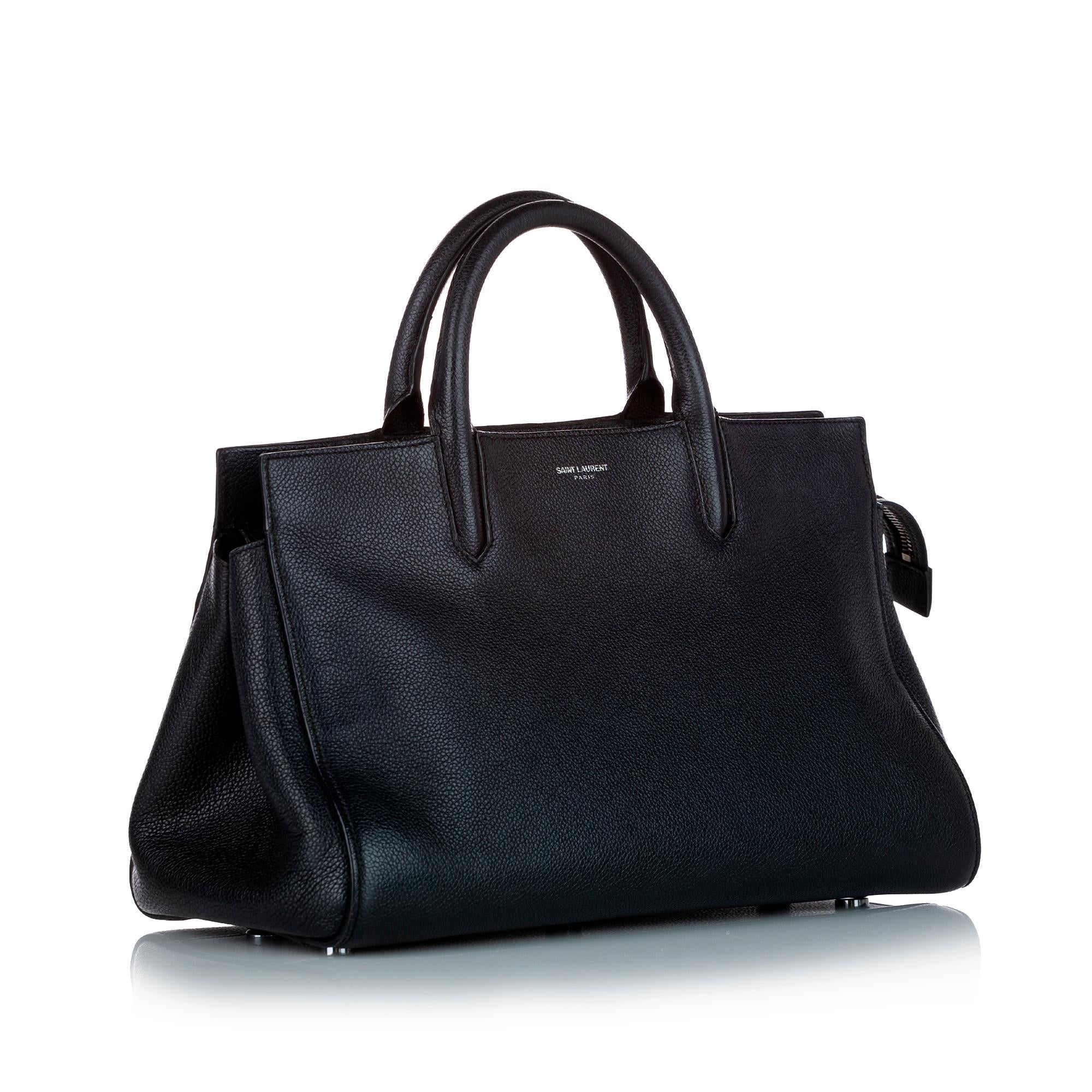 Saint Laurent Cabas Rive Gauche Leather Satchel (SHG-23851)
