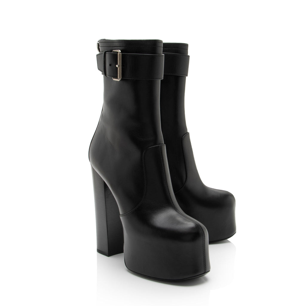 Saint Laurent Calfskin Cherry Platform Boots - Size 9 / 39 (SHF-edz4VV)