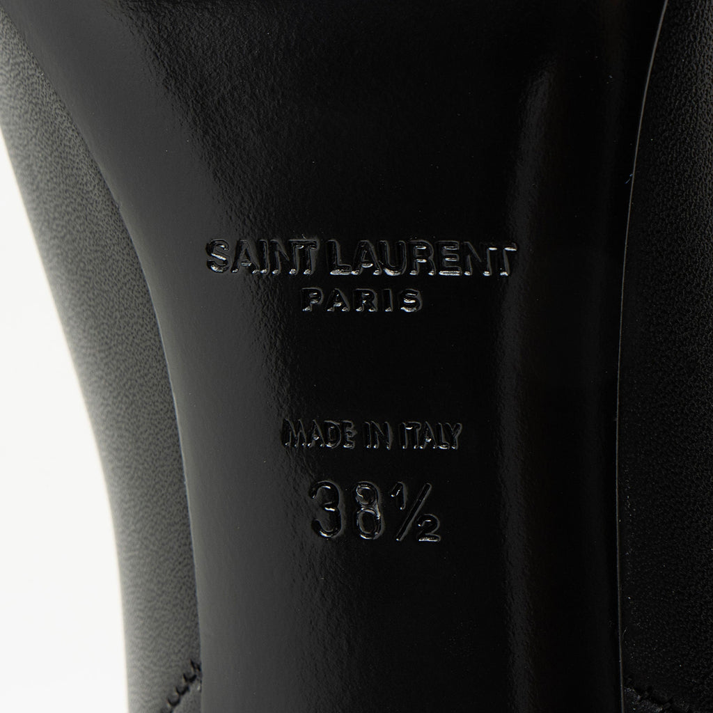Saint Laurent Calfskin Woven Kim Knee High Boots - Size 8.5 / 38.5