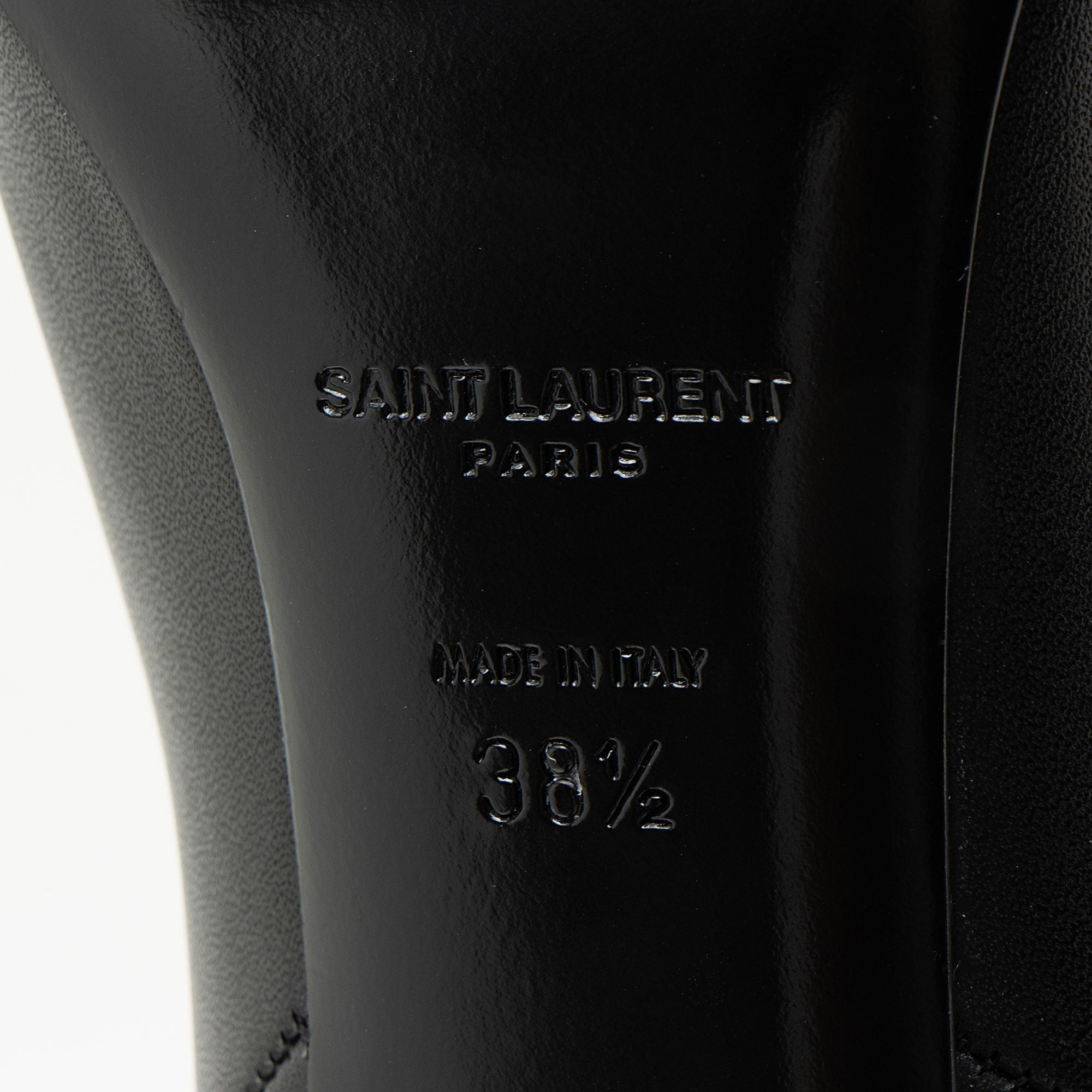 Saint Laurent Calfskin Woven Kim Knee High Boots - Size 8.5 / 38.5