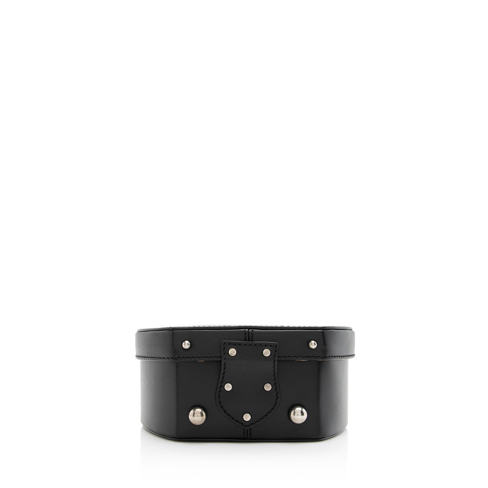 Saint Laurent Calfskin Mica Medium Hat Box Bag (SHF-19830)