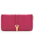 Saint Laurent Calfskin Y Ligne Zip Around Wallet (SHF-15139)