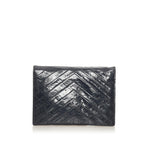 Saint Laurent Chevron Leather Clutch Bag (SHG-27231)