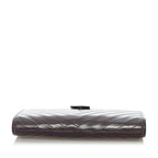 Saint Laurent Chevron Leather Clutch Bag (SHG-29906)