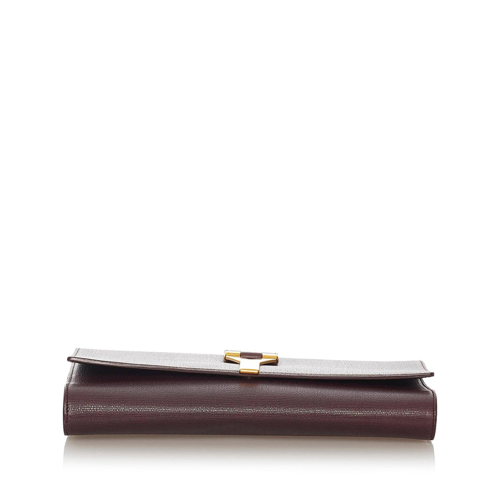 Saint Laurent Chyc Ligne Leather Clutch Bag (SHG-27874)