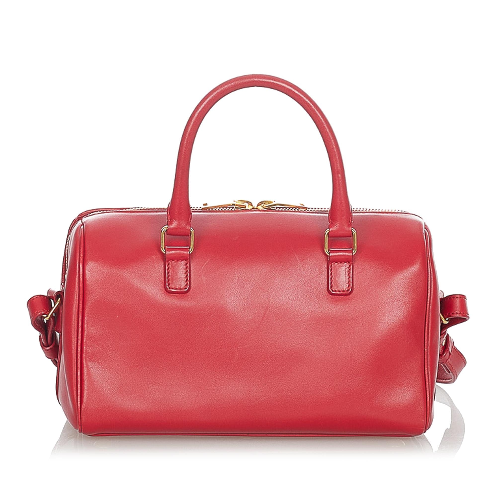 Saint Laurent Classic Baby Duffle Leather Satchel (SHG-23660)