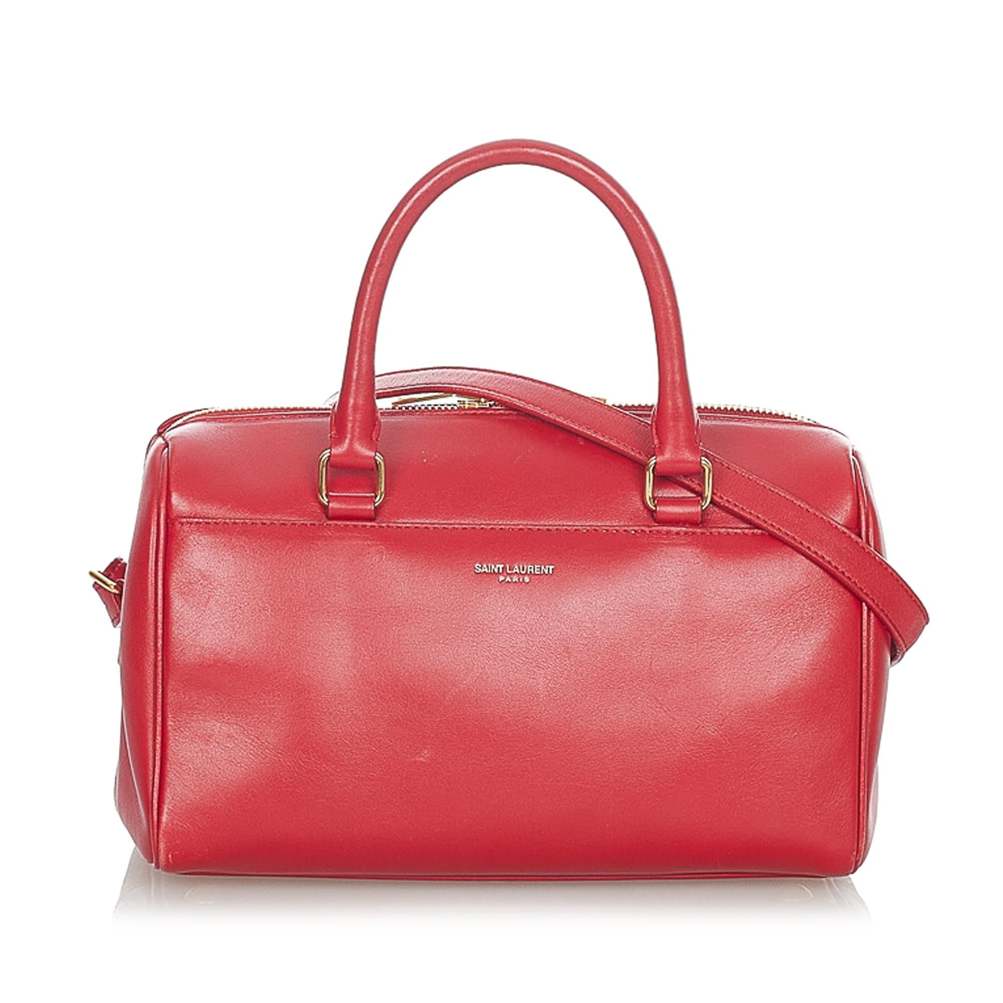 Saint Laurent Classic Baby Duffle Leather Satchel (SHG-23660)