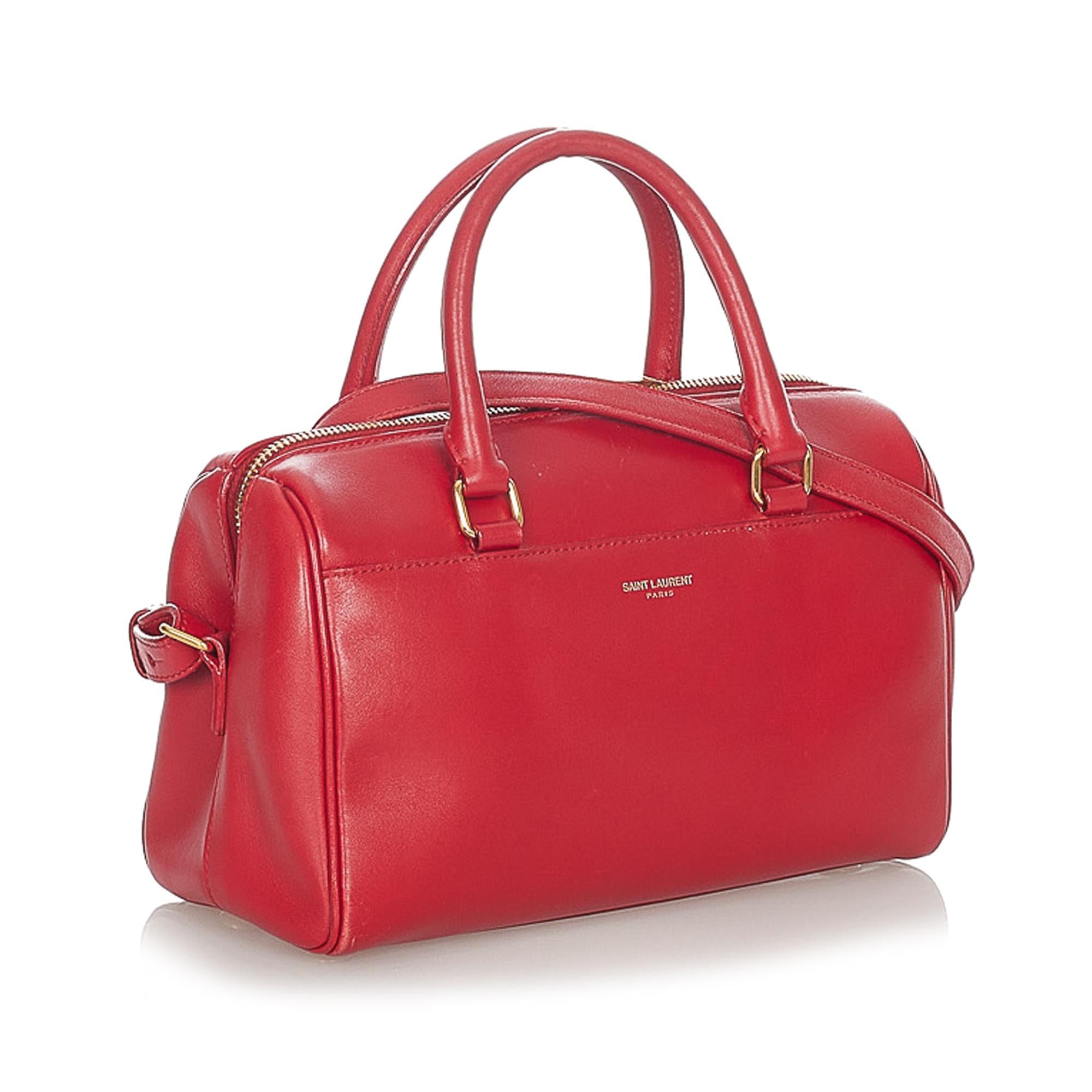 Saint Laurent Classic Baby Duffle Leather Satchel (SHG-23660)