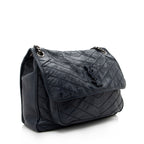 Saint Laurent Crinkled Calfskin Niki Large Shoulder Bag (SHF-14097)