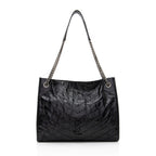 Saint Laurent Crinkled Calfskin Niki Medium Shopping Tote (SHF-19547)