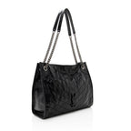 Saint Laurent Crinkled Calfskin Niki Medium Shopping Tote (SHF-19547)