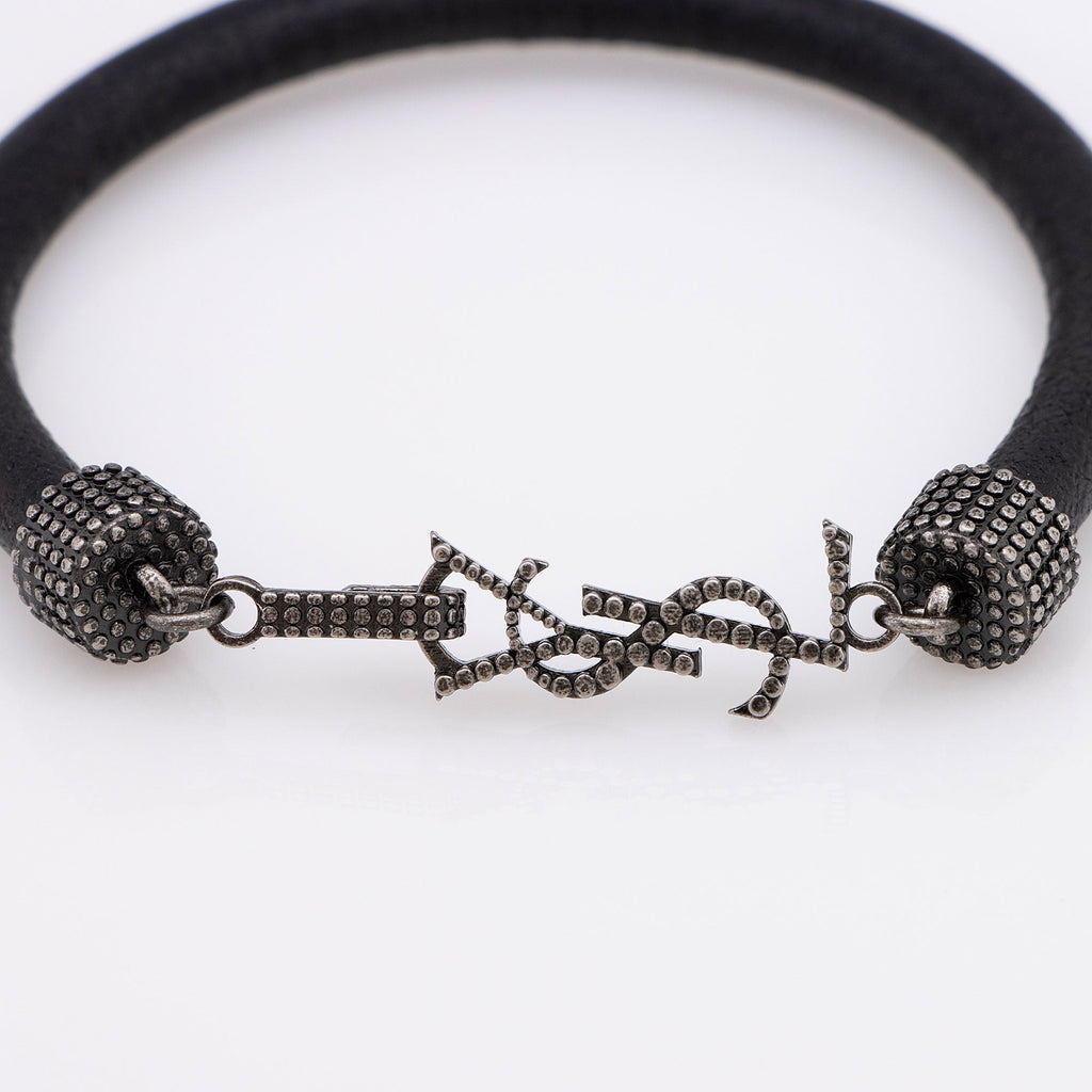 Saint Laurent Crinkled Calfskin Opyum Bracelet