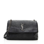Saint Laurent Croc Embossed Calfskin West Hollywood Flap Bag (SHF-19064)