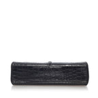 Saint Laurent Croc Embossed Leather Handbag (SHG-30599)