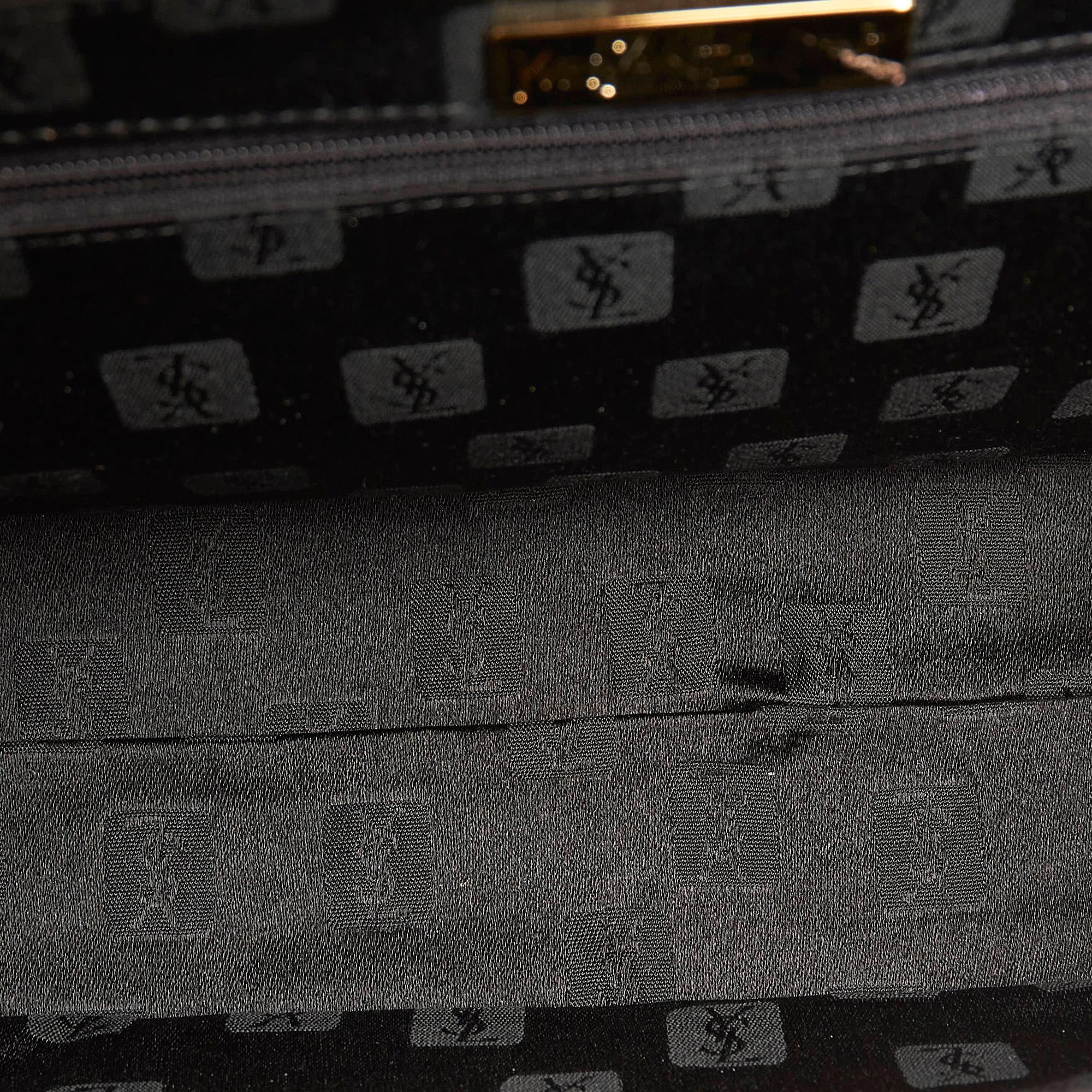 Saint Laurent Croc Embossed Leather Handbag (SHG-30599)