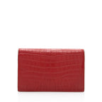 Saint Laurent Croc Embossed Leather Kate Tassel Shoulder Bag (SHF-18917)