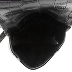 Saint Laurent Croc Embossed Leather Phone Pouch Crossbody Bag (SHF-19580)