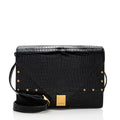 Saint Laurent Croc Embossed Leather Margaux Shoulder Bag (SHF-17900)