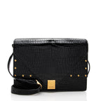 Saint Laurent Croc Embossed Leather Margaux Shoulder Bag (SHF-17900)