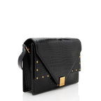 Saint Laurent Croc Embossed Leather Margaux Shoulder Bag (SHF-17900)