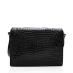 Saint Laurent Croc Embossed Margaux Shoulder Bag (SHF-18208)