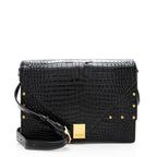 Saint Laurent Croc Embossed Margaux Shoulder Bag (SHF-18208)