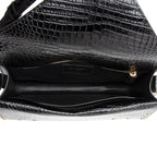 Saint Laurent Croc Embossed Margaux Shoulder Bag (SHF-18208)