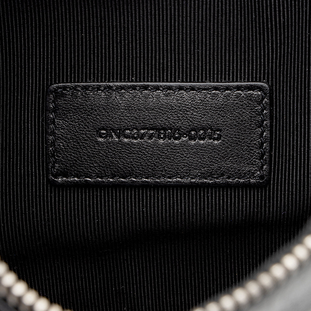 Saint Laurent Croc Embossed Monogram Zip Pouch Wristlet (SHF-19209)