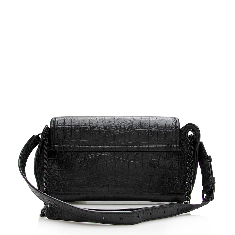 Saint Laurent Croc Embossed Niki Waist Bag (SHF-17121)