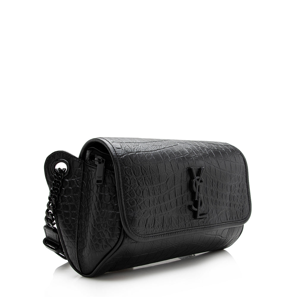Saint Laurent Croc Embossed Niki Waist Bag (SHF-17121)
