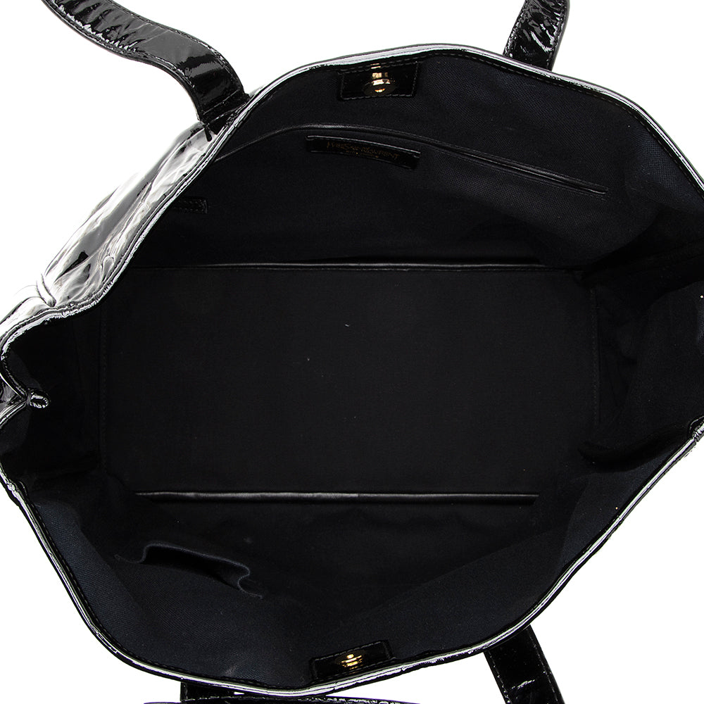 Saint Laurent Croc Embossed Patent Leather Raspail Tote (SHF-19265)