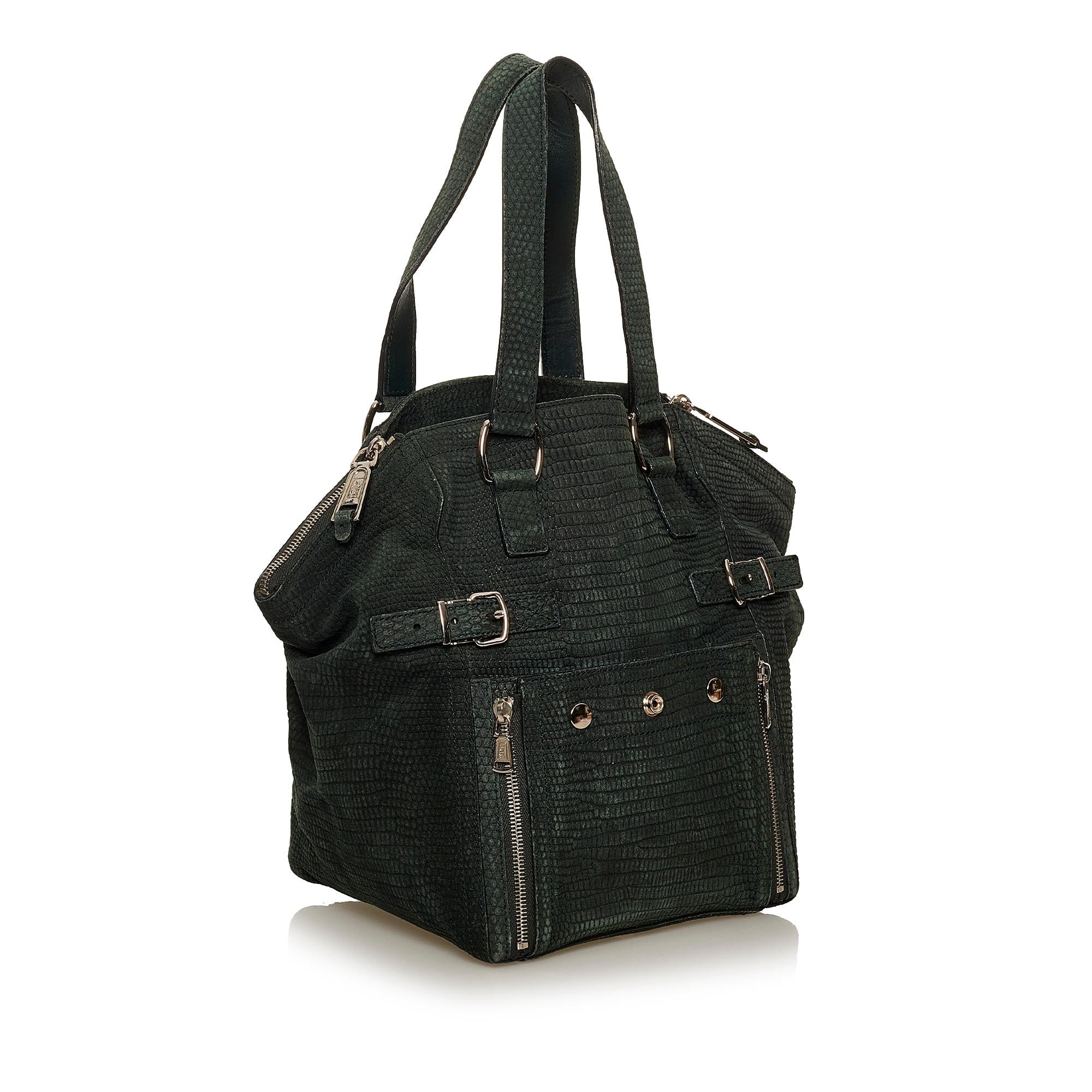 Saint Laurent Downtown Embossed Leather Tote Bag (SHG-28403)