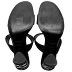 Saint Laurent Flannel Beaded Sandals - Size 9 / 39 (SHF-18841)