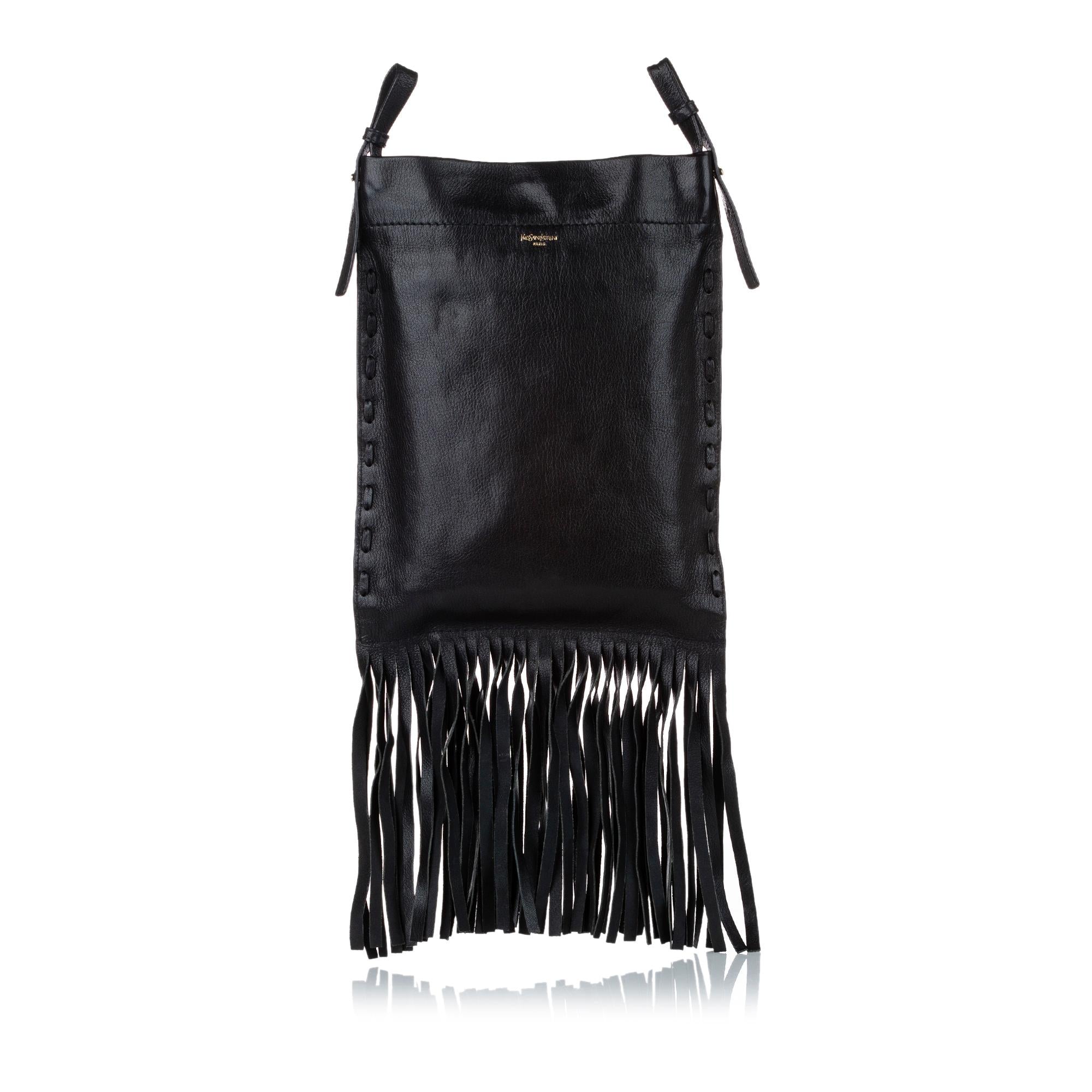 Saint Laurent Fringe Leather Crossbody Bag (SHG-29535)