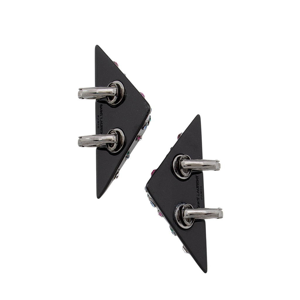 Saint Laurent Gem 80's Triangle Clip On Earrings (SHF-DiEtIv)