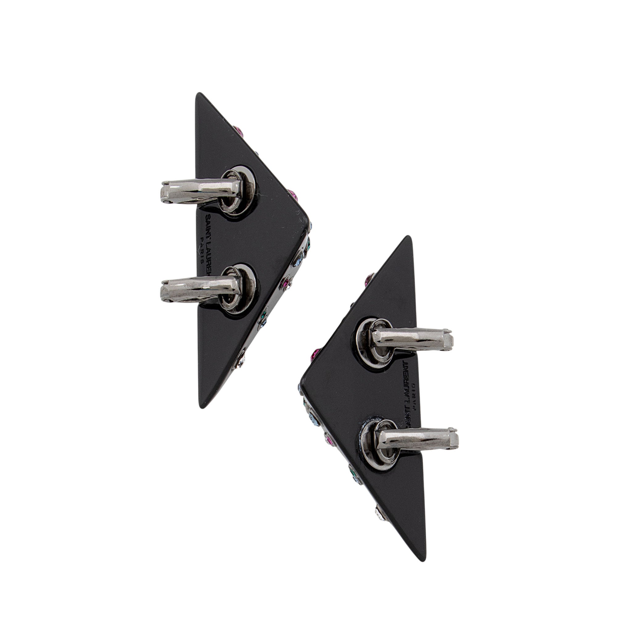 Saint Laurent Gem 80's Triangle Clip On Earrings (SHF-DiEtIv)
