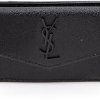 Saint Laurent Grain De Poudre Embossed Leather Uptown Card Case (SHF-18702)