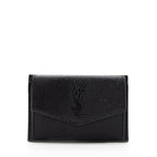 Saint Laurent Grain De Poudre Embossed Leather Uptown Card Case (SHF-18702)