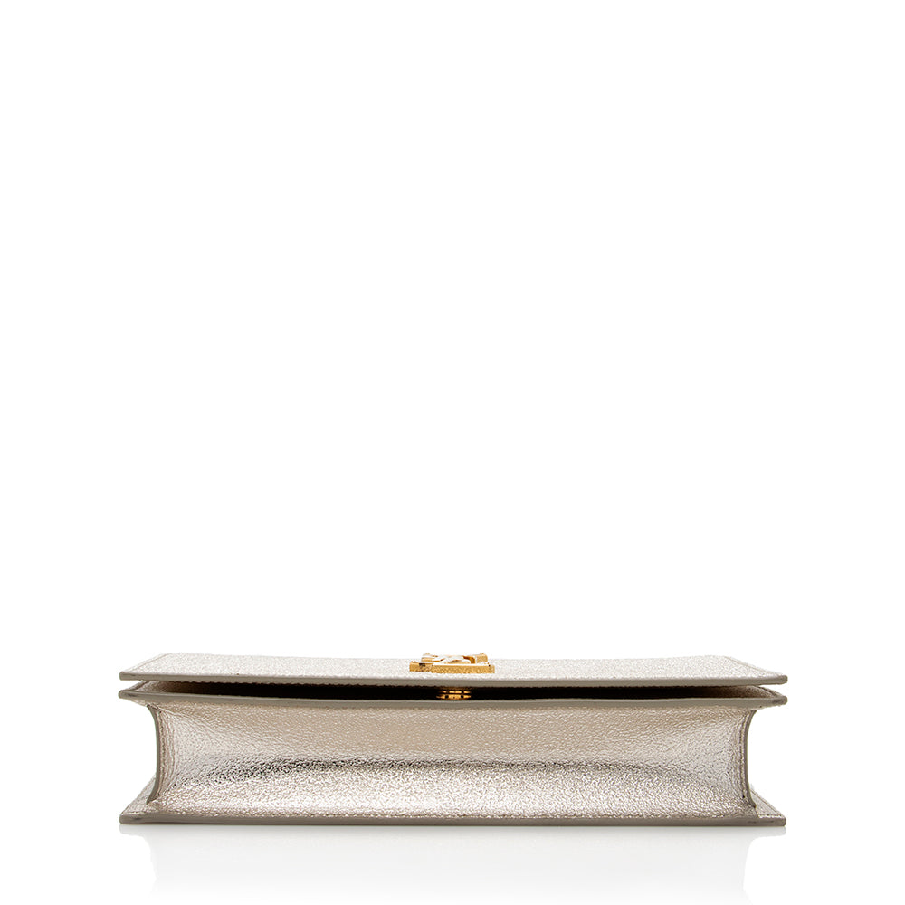 Saint Laurent Metallic Grain de Poudre Classic Kate Clutch (SHF-17619)