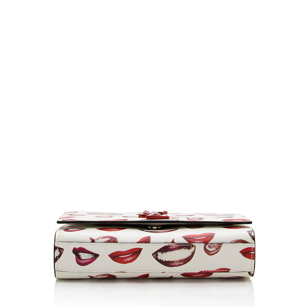 Saint Laurent Grain de Poudre Lips Kate Small Shoulder Bag (SHF-17205)